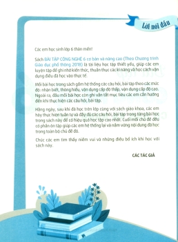 BÀI TẬP CÔNG NGHỆ CƠ BẢN VÀ NÂNG CAO LỚP 6 (Theo chương trình GDPT 2018)